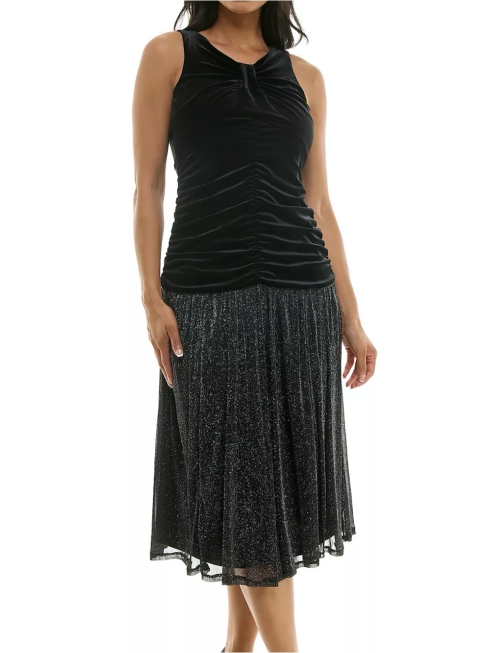 Maison Tara Lux Velvet Bodice Sheer Skirt Dress Womens 10